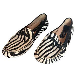 VANELI- Aiker Leather Faux Fur Zebra Loafers 8.5